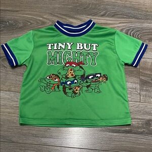 5/$25- Boys 2T “Tiny But Mighty” graphic tee green